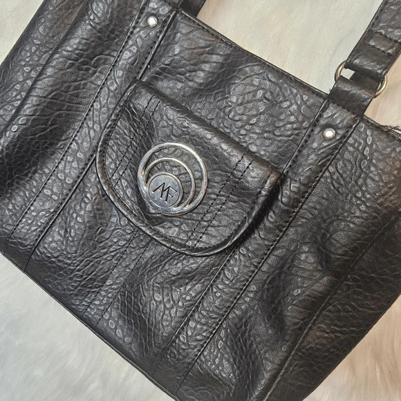 AMF Handbags - AMF Classic Black Satchel Tote Bag